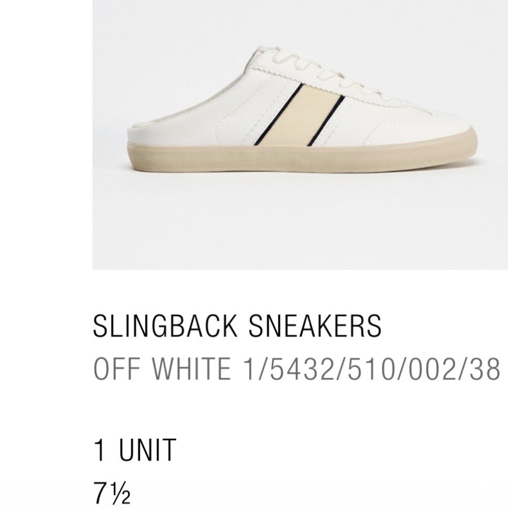 Zara Off White Slingback Sneakers